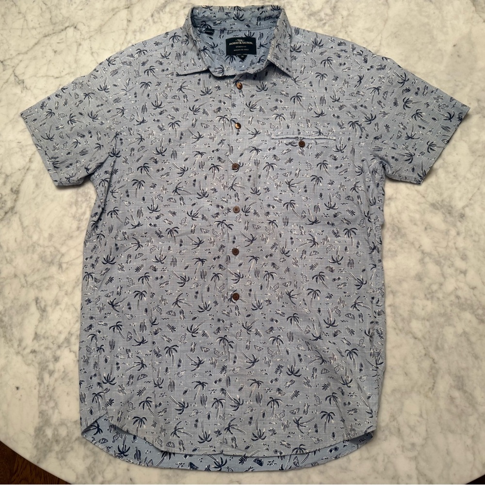 Men’s Rodd & Gunn Navy & Blue Island Floral Casual Shirt Medium